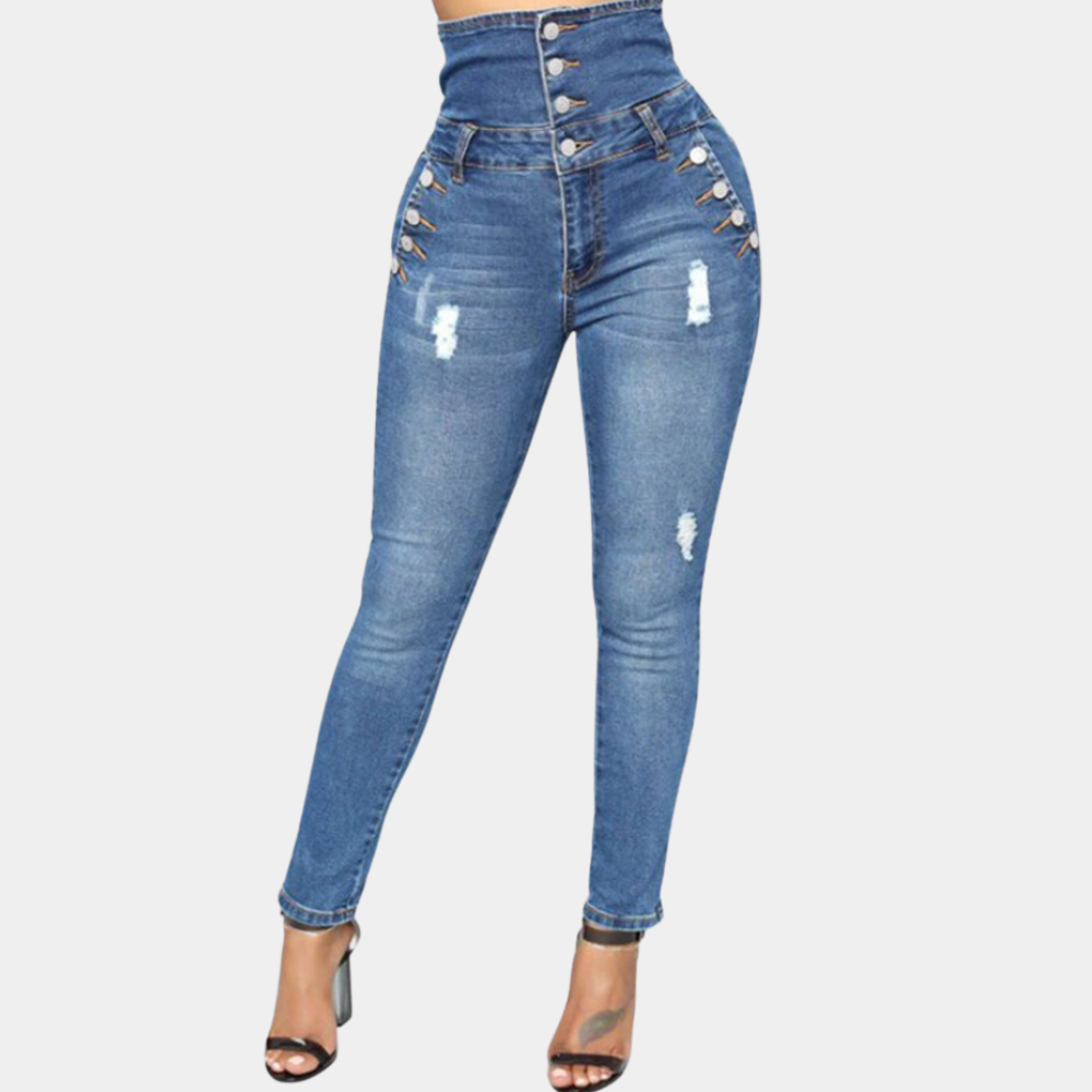 Nola - Dames High Waisted Skinny Broek