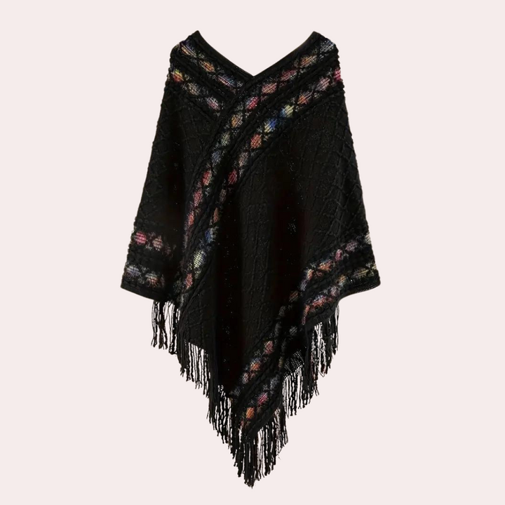 Zoi - Elegante dames Boho Poncho met V-hals