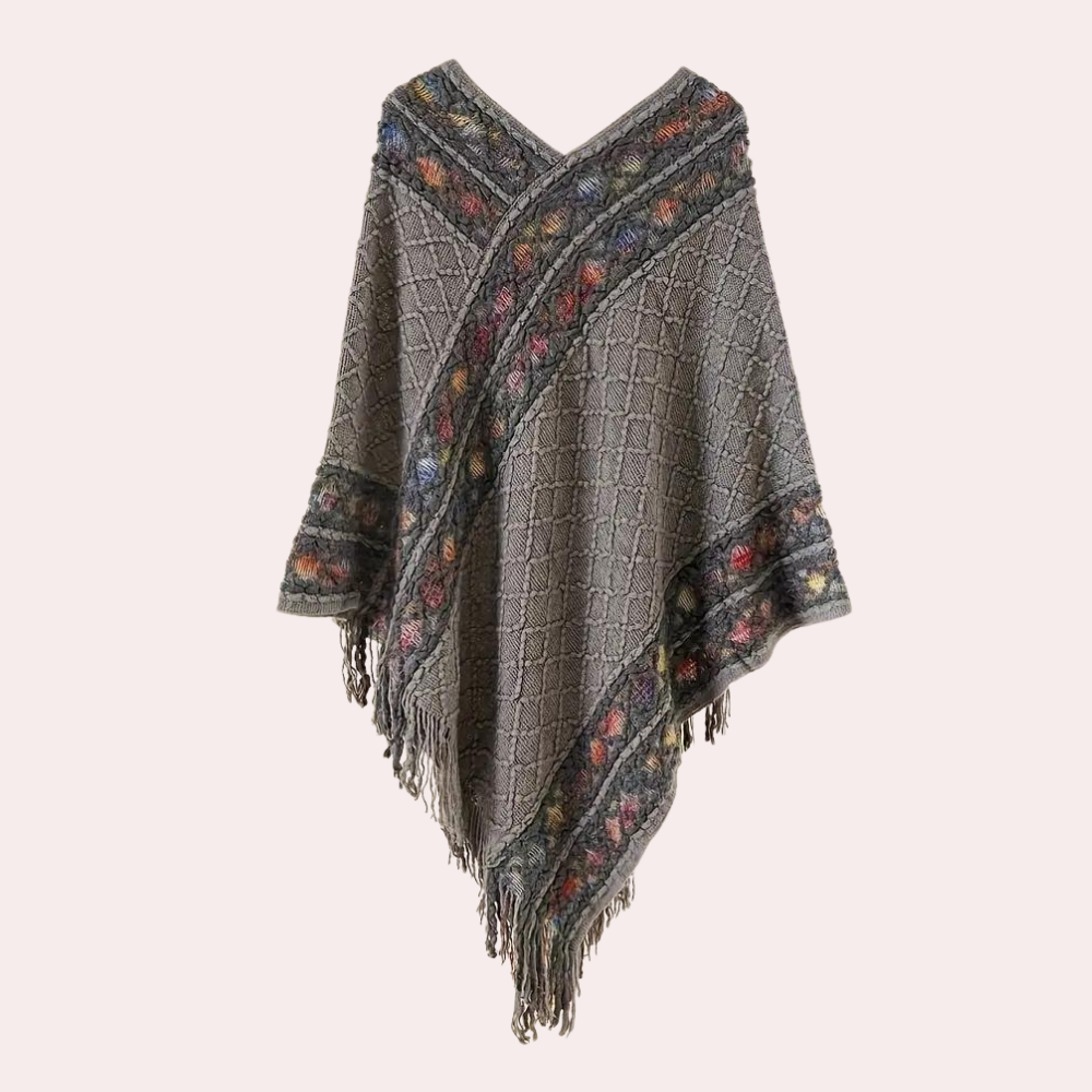 Zoi - Elegante dames Boho Poncho met V-hals