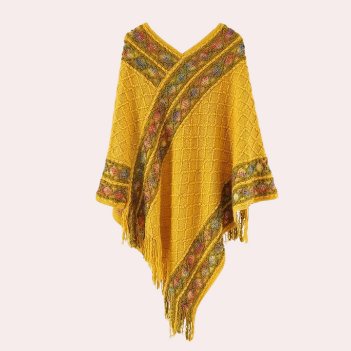 Zoi - Elegante dames Boho Poncho met V-hals