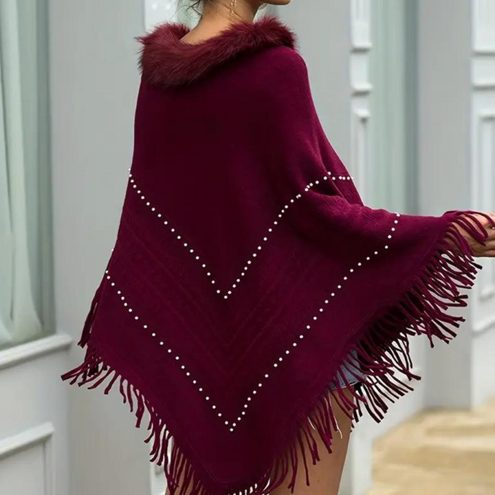 Eftychia - Elegante gebreide poncho voor dames