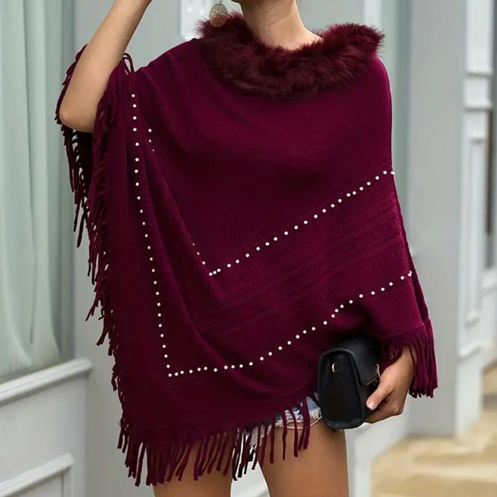 Eftychia - Elegante gebreide poncho voor dames