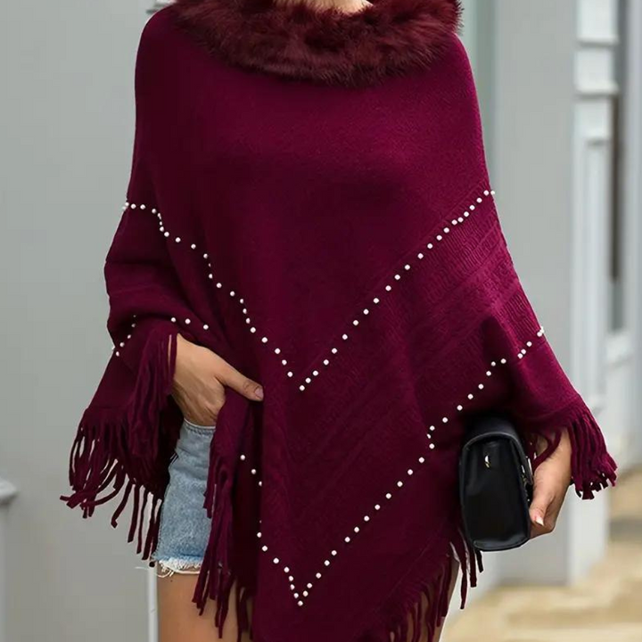 Eftychia - Elegante gebreide poncho voor dames