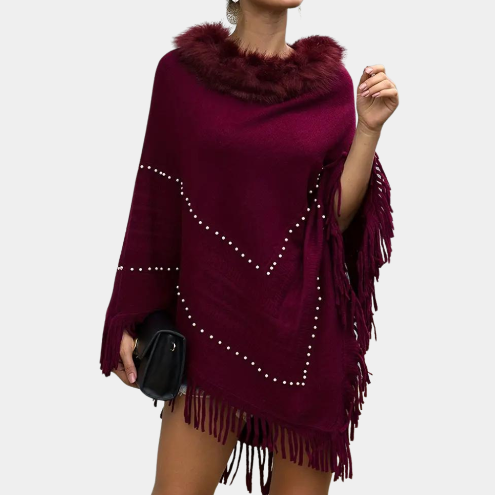 Eftychia - Elegante gebreide poncho voor dames