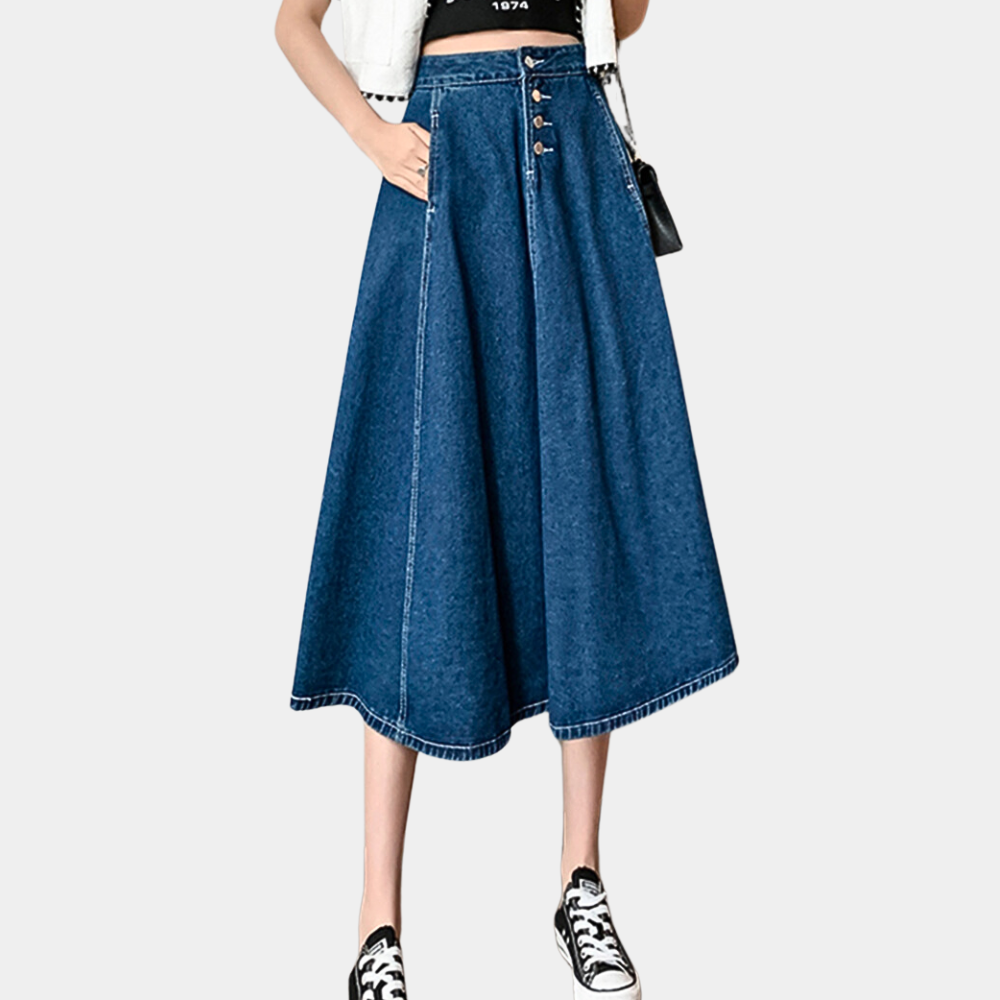 Polyxena - Stijlvolle Lange Denim Rok voor dames