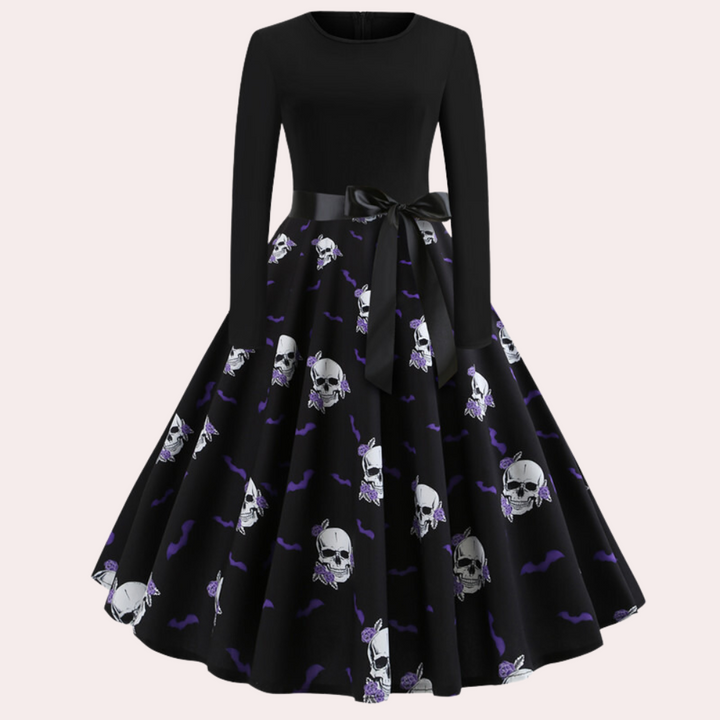 Armina - Halloween jurk met pompoenprint voor dames