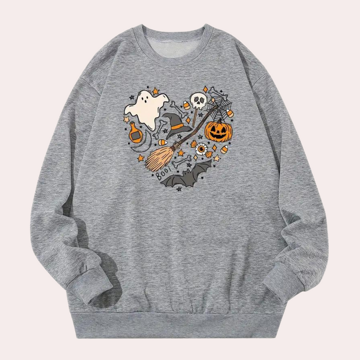 Emese - Casual ruimvallend Halloween-sweatshirt voor dames