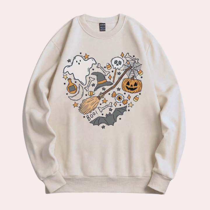 Emese - Casual ruimvallend Halloween-sweatshirt voor dames