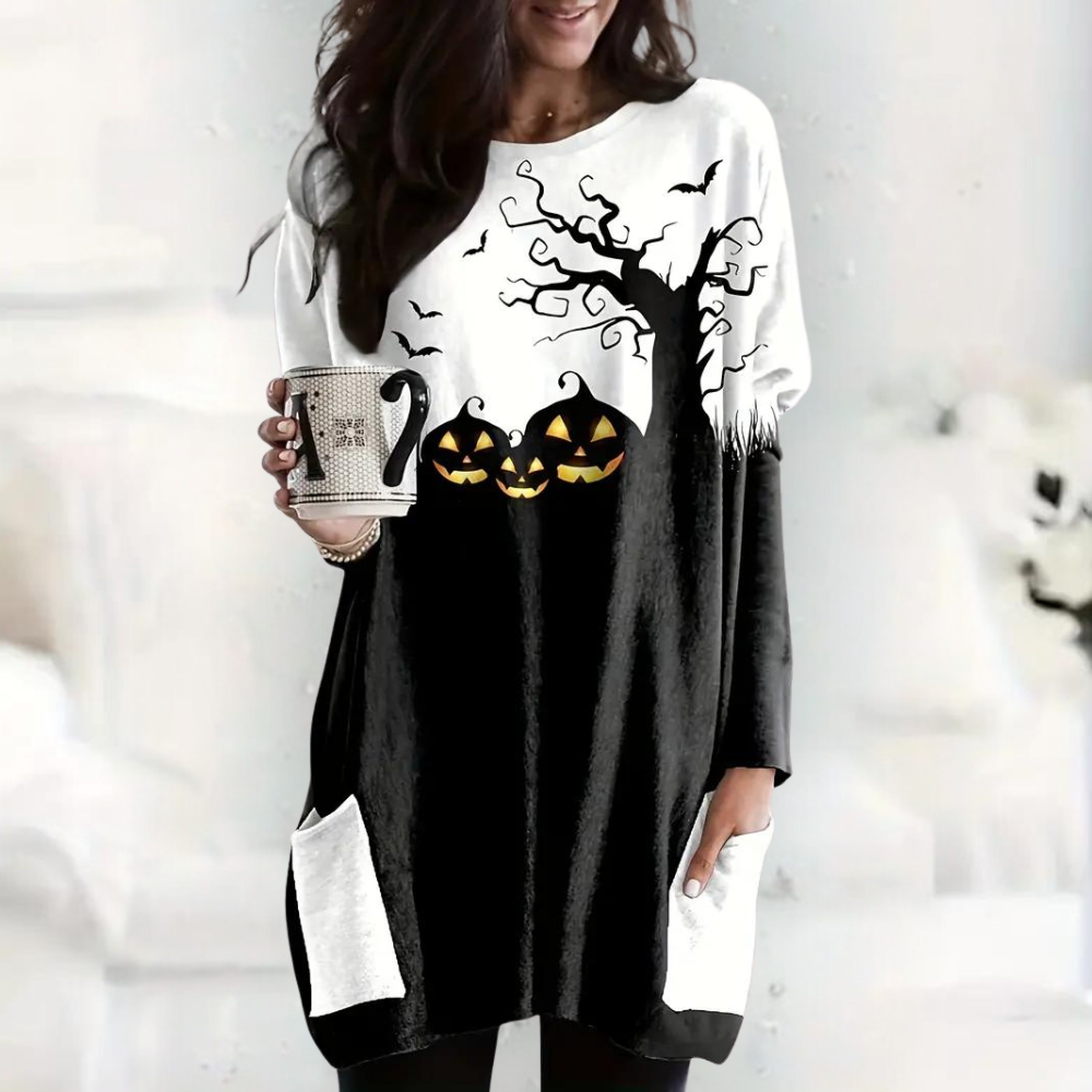 Nikolett - Griezelig Stylish Halloween Sweatshirt voor dames