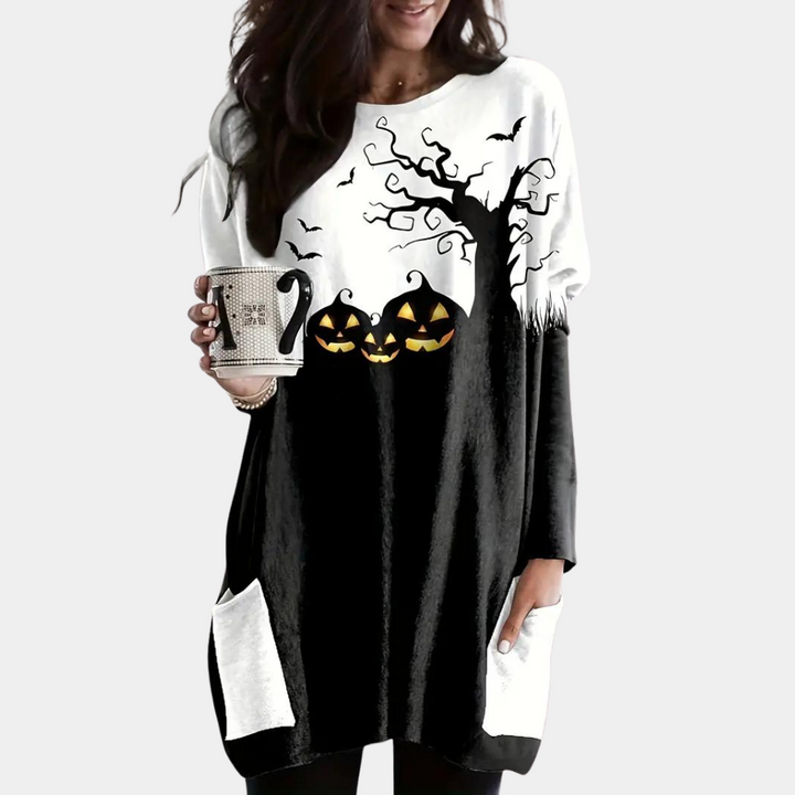 Nikolett - Griezelig Stylish Halloween Sweatshirt voor dames