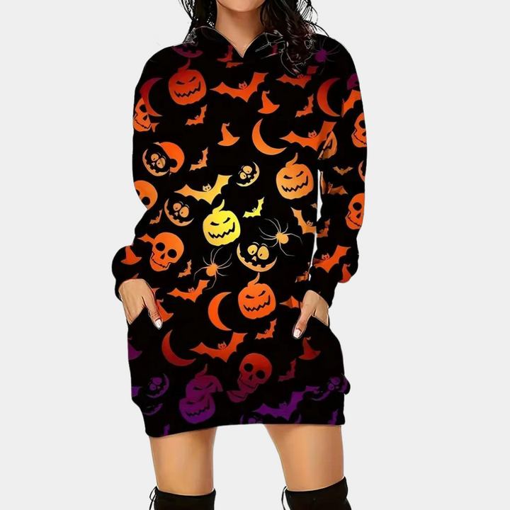 Zsusanna - Stijlvolle dames halloween trui met capuchon