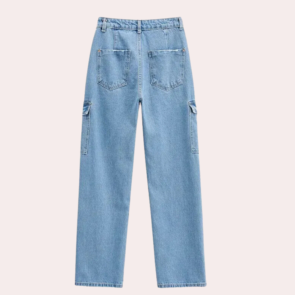 MAILANI - Trendy Denim Cargo Broek voor Dames