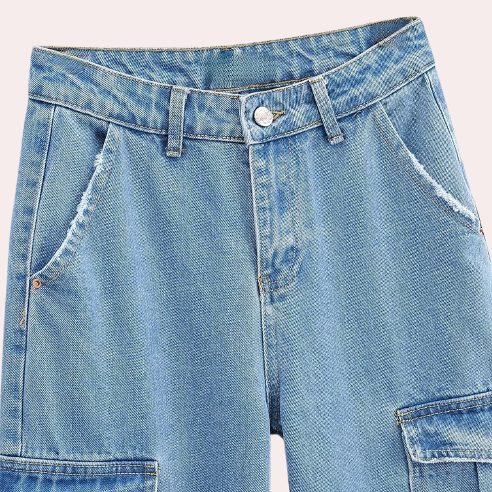 MAILANI - Trendy Denim Cargo Broek voor Dames