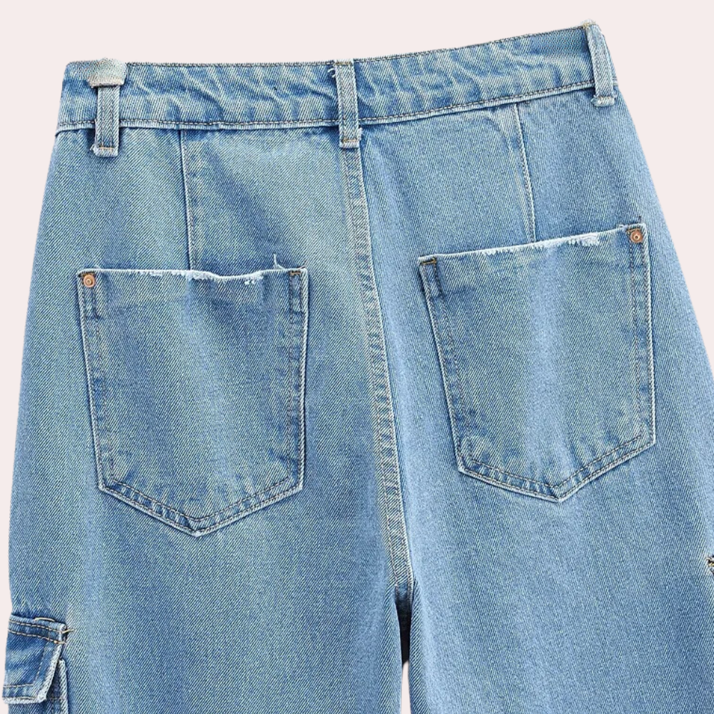 MAILANI - Trendy Denim Cargo Broek voor Dames