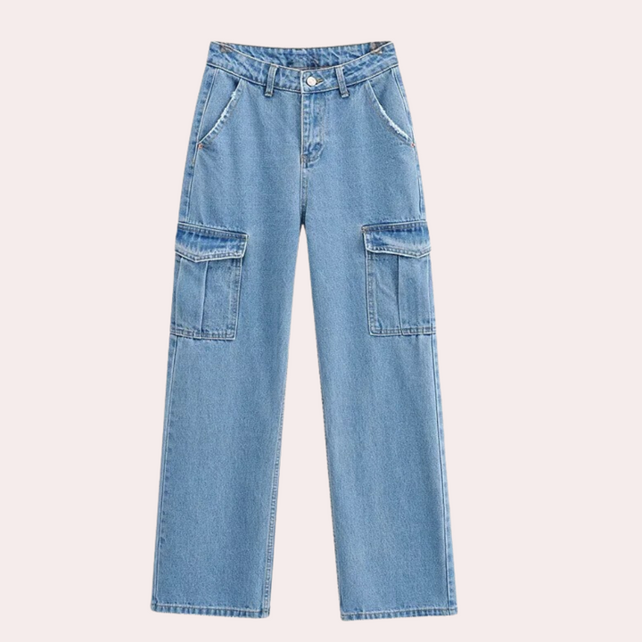 MAILANI - Trendy Denim Cargo Broek voor Dames