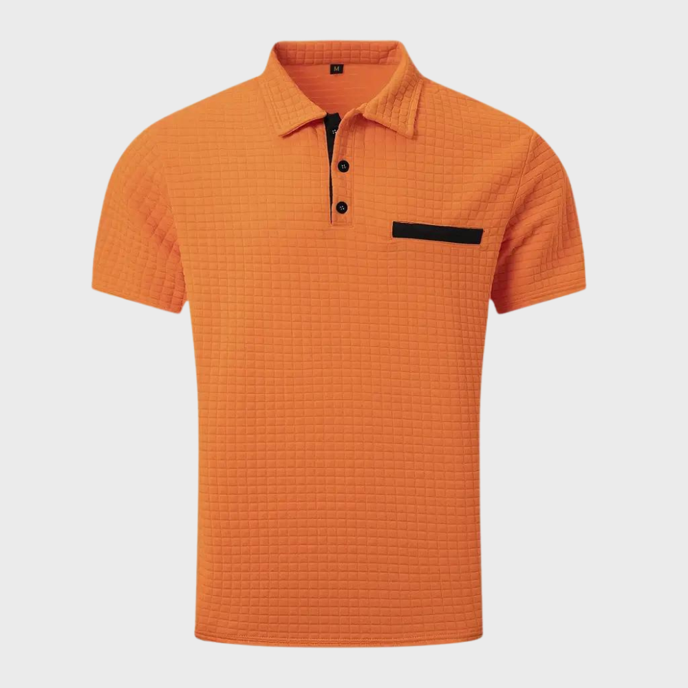 Voorkant oranje polo shirt voor heren