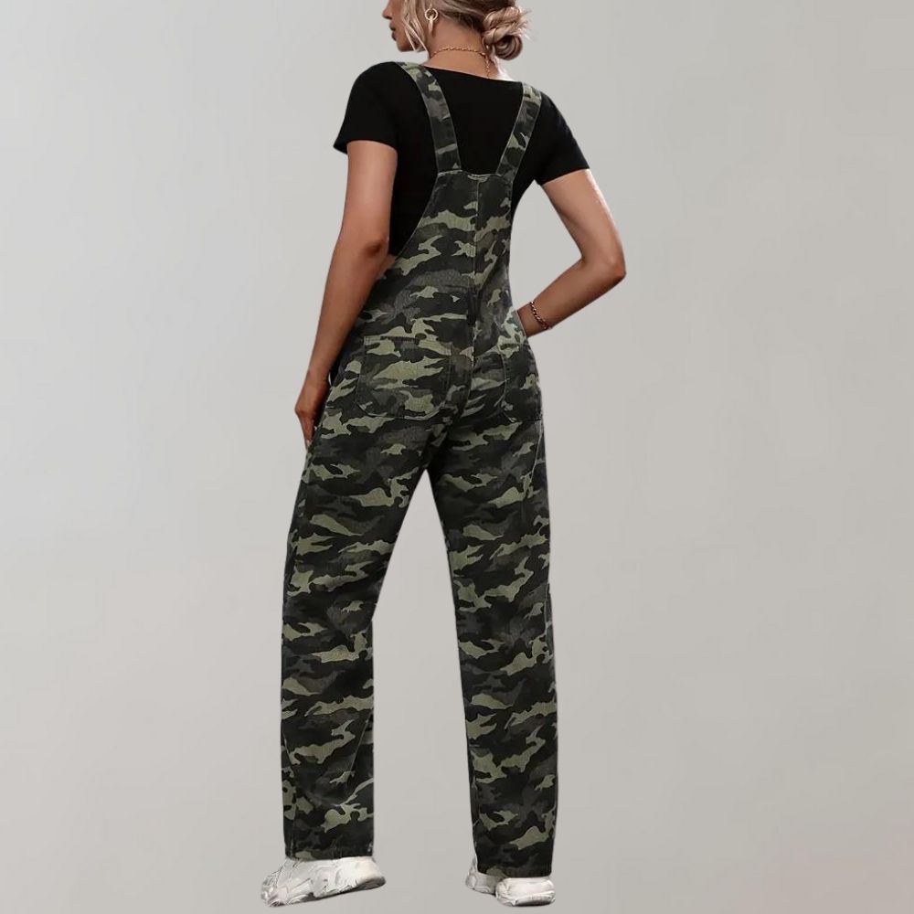 Stijlvolle camouflage dames jumpsuit