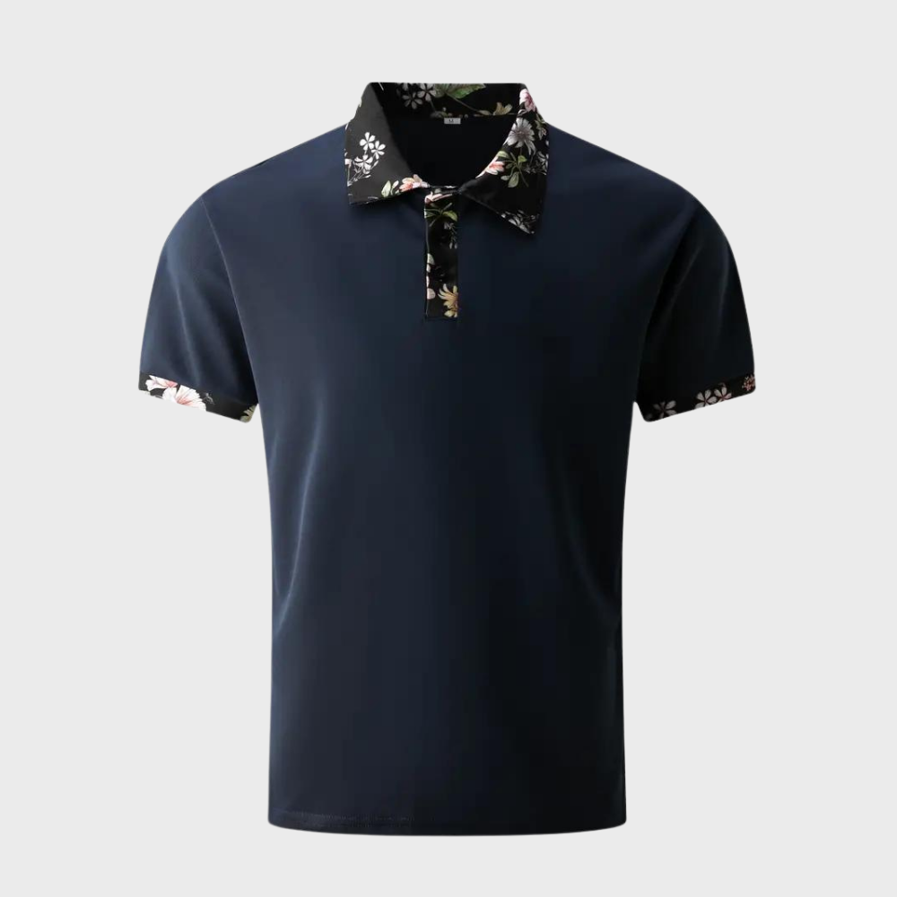 Herenpoloshirt met bloemenprint