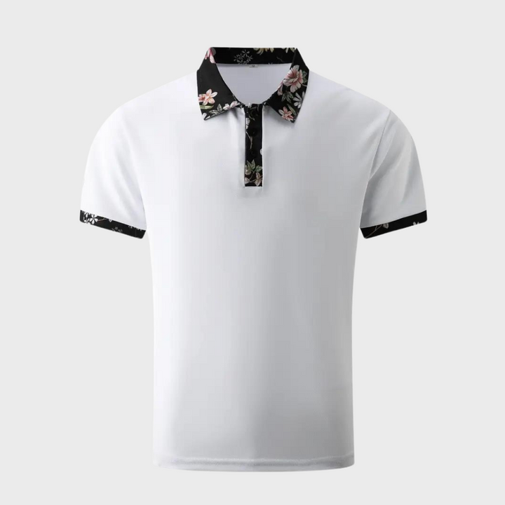 Herenpoloshirt met bloemenprint