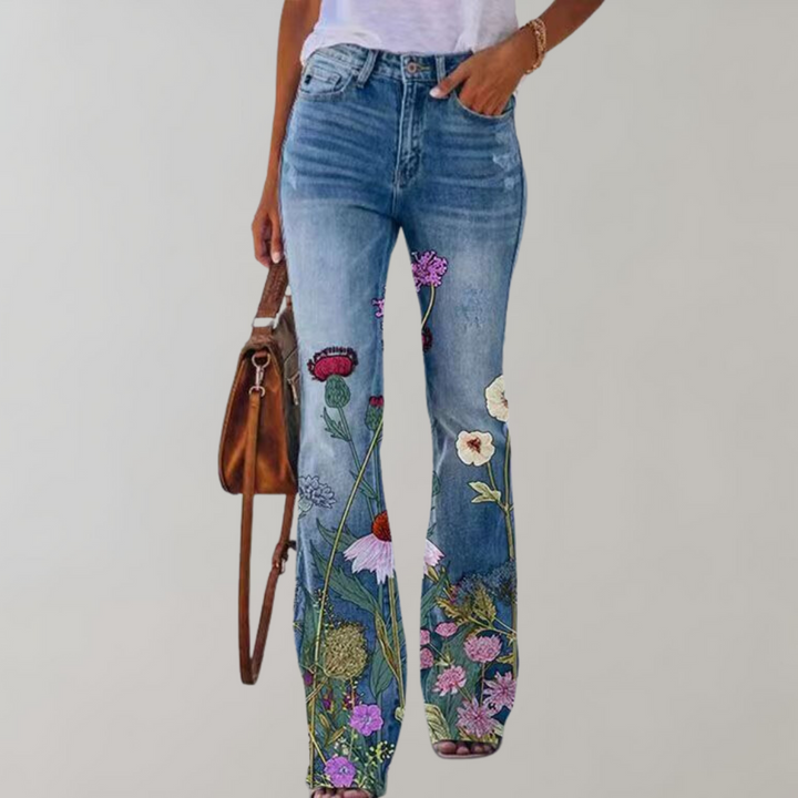 Flare broek met knopen